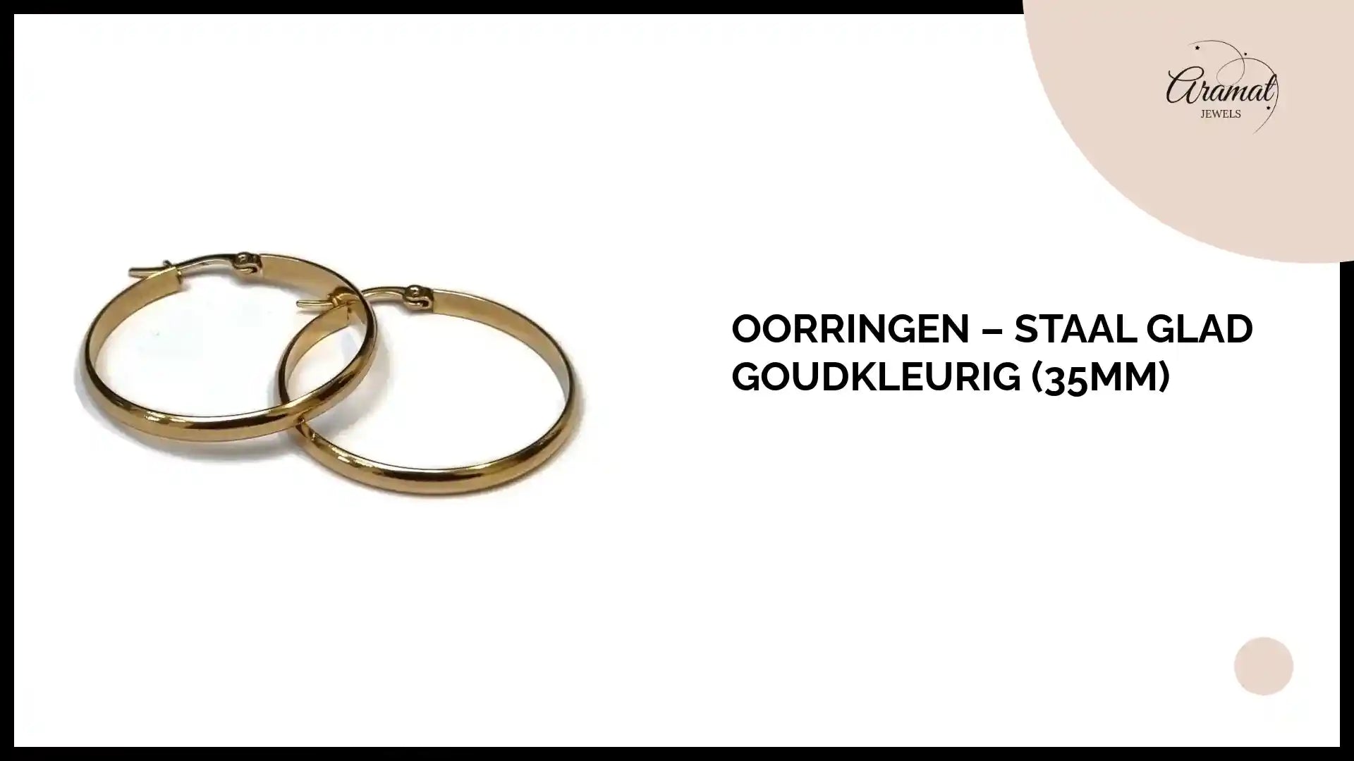 Oorringen &ndash; Staal Glad Goudkleurig (35mm) by@Outfy