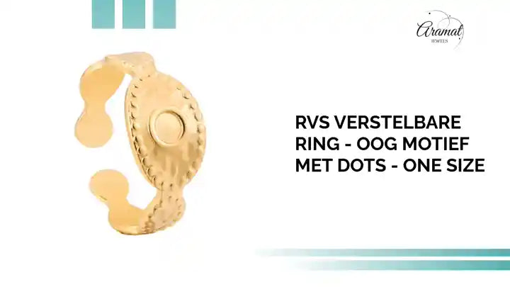 RVS Verstelbare Ring - Oog Motief met Dots - One Size by@Outfy