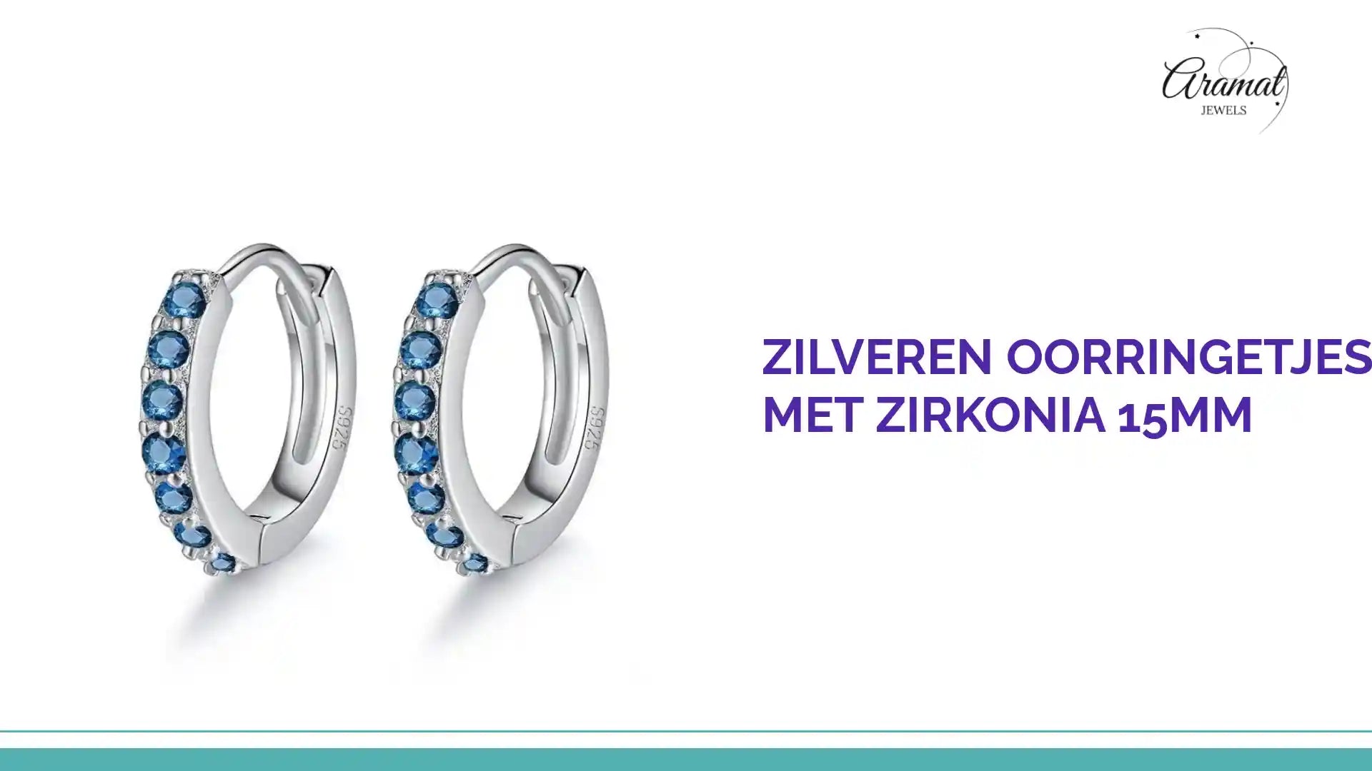 Zilveren Oorringetjes met Zirkonia 15mm by@Outfy