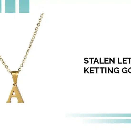 Stalen Letter Ketting goudkleur by@Outfy