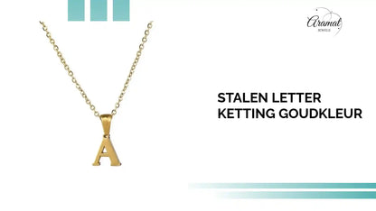 Stalen Letter Ketting goudkleur by@Outfy