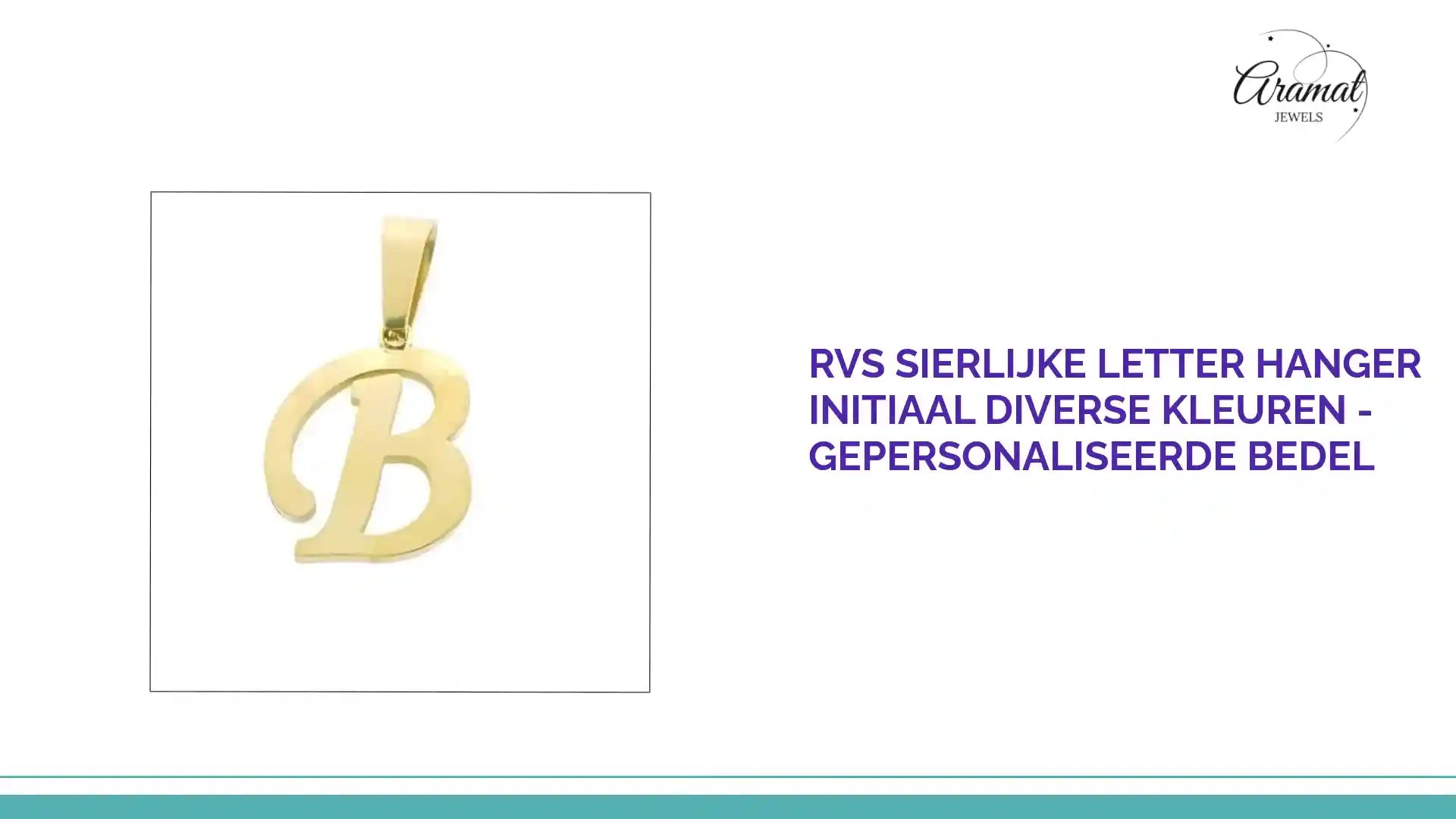 RVS Sierlijke Letter Hanger Initiaal Diverse Kleuren - Gepersonaliseerde Bedel by@Outfy
