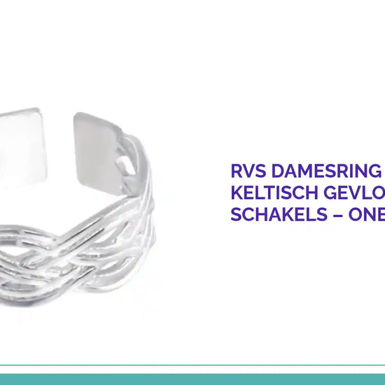 RVS Damesring Verstelbaar &ndash; Keltisch Gevlochten Schakels &ndash; One Size by@Outfy