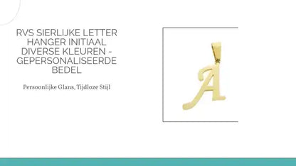 RVS Sierlijke Letter Hanger Initiaal Diverse Kleuren - Gepersonaliseerde Bedel by@Outfy