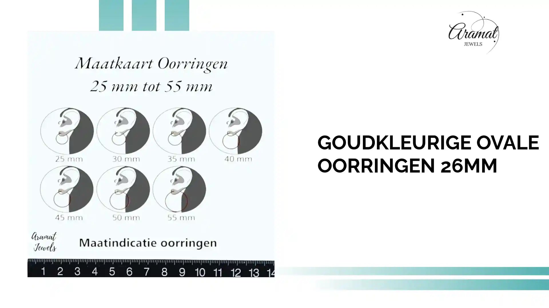Goudkleurige Ovale Oorringen 26mm by@Outfy