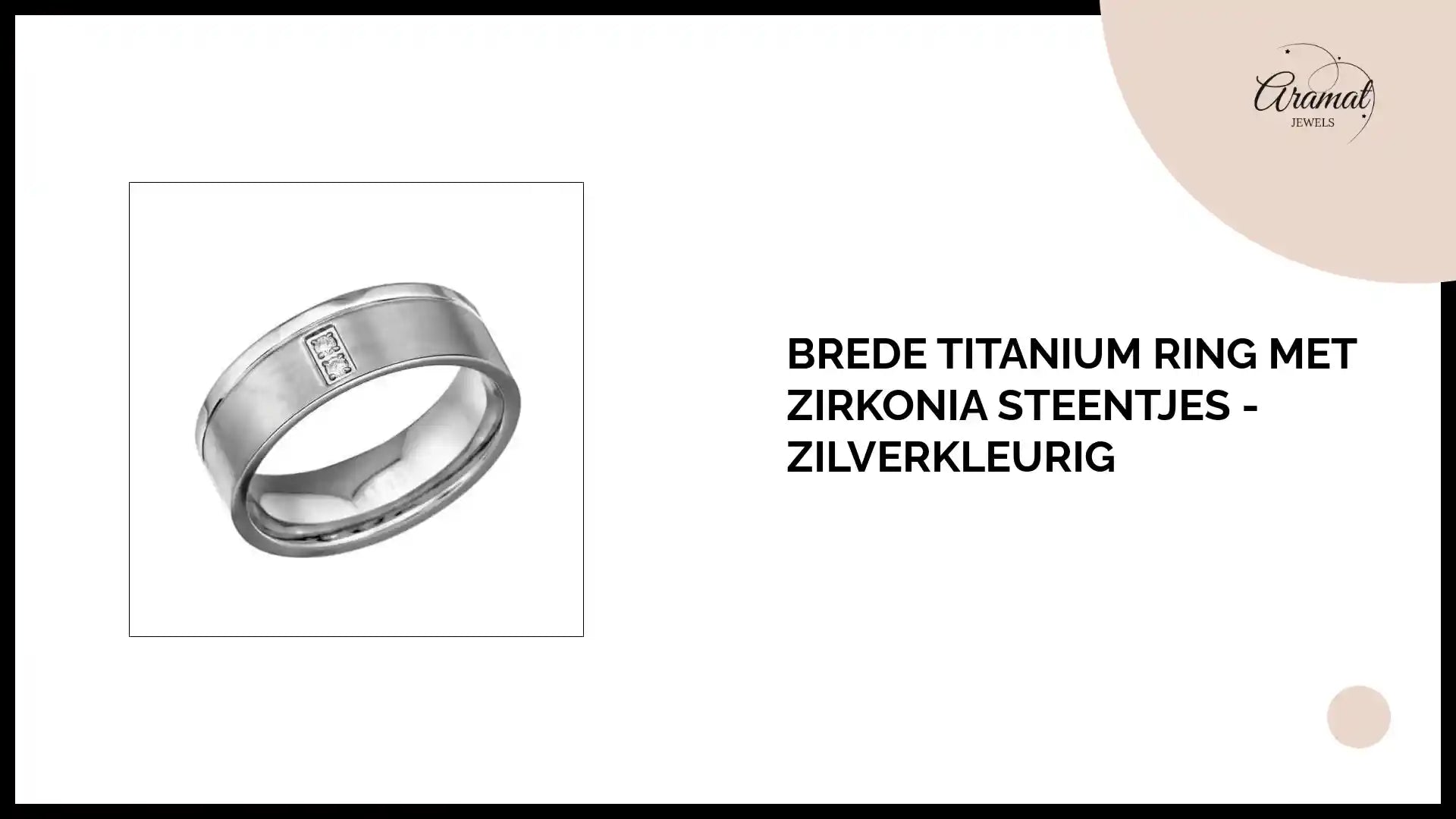 Brede Titanium Ring met Zirkonia Steentjes - Zilverkleurig by@Outfy