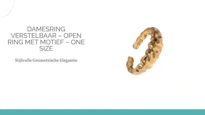 Damesring Verstelbaar &ndash; Open Ring met Motief &ndash; One Size by@Outfy