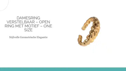 Damesring Verstelbaar &ndash; Open Ring met Motief &ndash; One Size by@Outfy