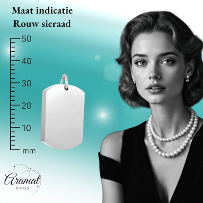 Rechthoek Ashanger Zilverkleur RVS 30×18 mm - hang293 - 8416 - Gedenkhangers kopen# - 30mm - alles - ashangers