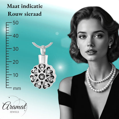 Ronde Keltische ashanger staal met zirkonia - Aramat Jewels - Gedenkhangers - cadeautip