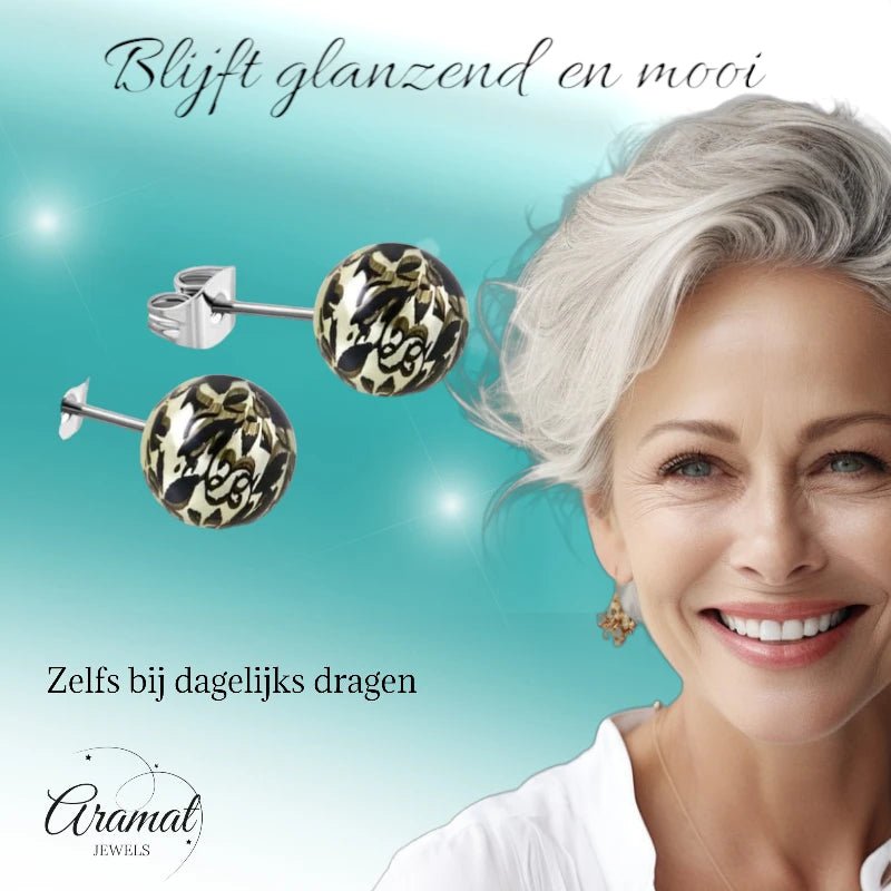 Ronde Spetter Oorbellen 6mm - Zwart/Lichtgroen - Uniek - oor2590 - tte043 - Oorbellen kopen# - 6mm - acryl