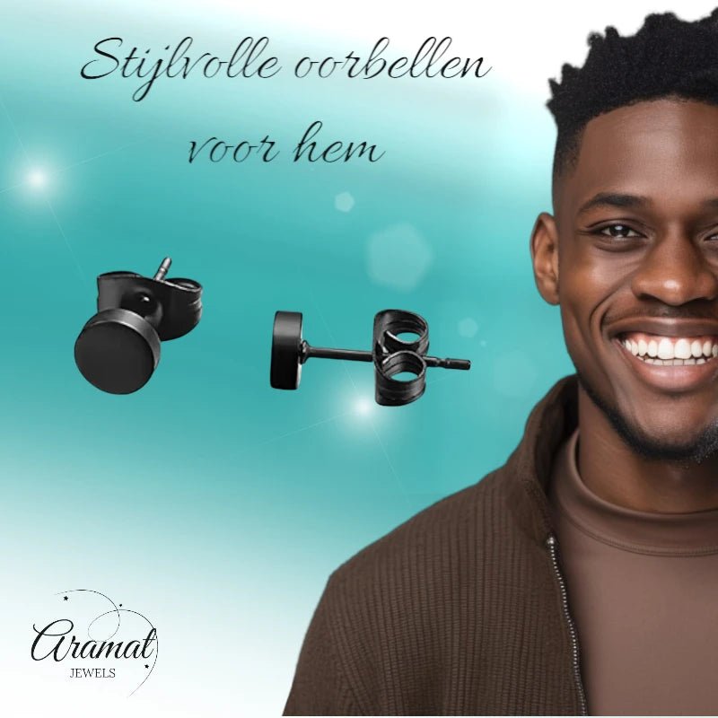 Ronde Zwarte Zweerknopjes 4mm – RVS - oor3152 - Oorbellen kopen# - 4mm - alles