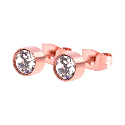 Rosékleurige kristallen oorstekers – 6 mm - oor3746 - Oorbellen kopen# - 6mm - alles - cadeau