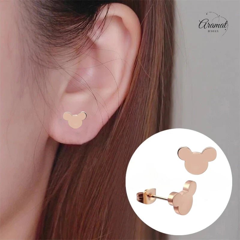 Rosékleurige Mickey Mouse Oorbellen – 8mm RVS - oor4225 - 80975 - Oorbellen kopen# - 8mm - alles - cadeau