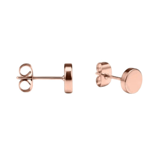 Rosekleurige Ronde Oorstekers RVS 3mm - Aramat Jewels - Oorbellen - cadeautip