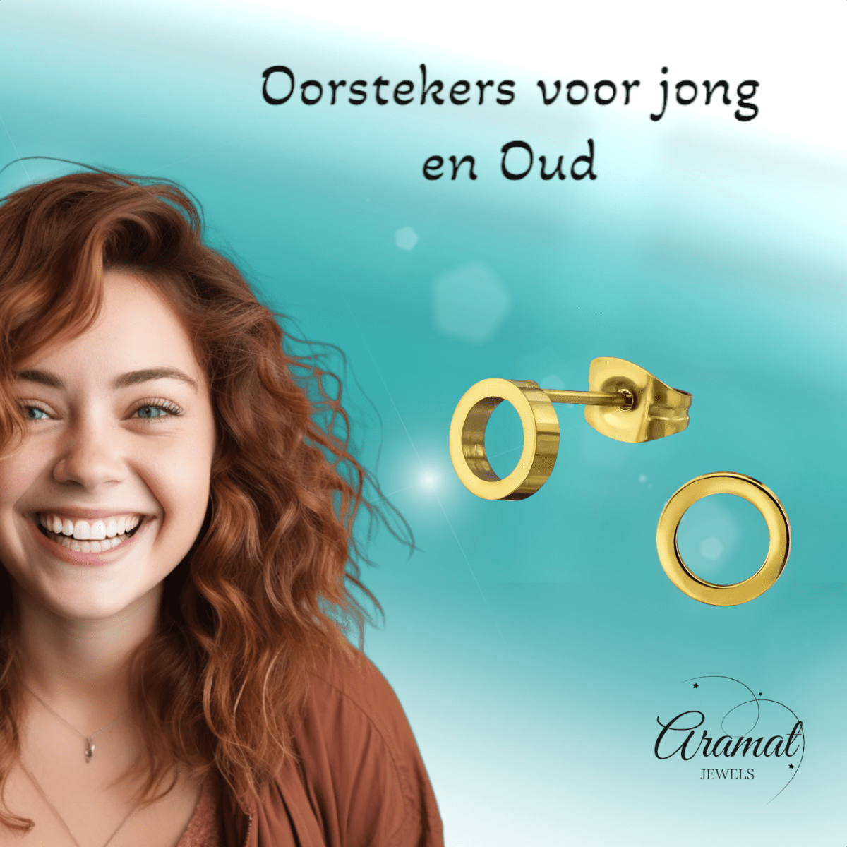 RVS Cirkel Oorbellen Goudkleur Open 10mm - Minimalistische Oorstekers - Aramat Jewels - Oorbellen - cadeautip