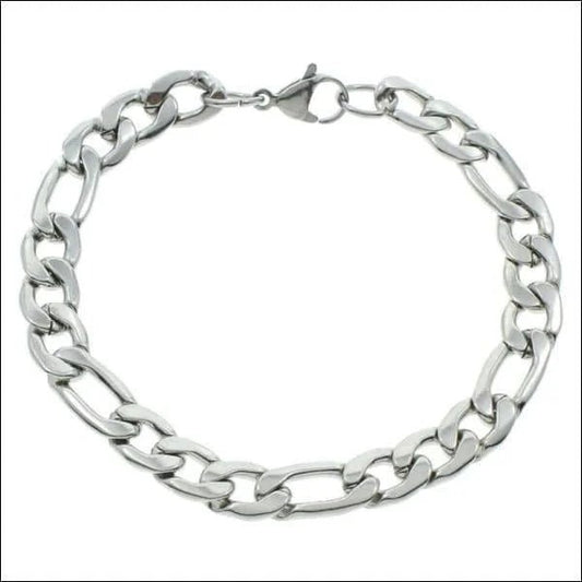 Een zilveren armband met een schakel