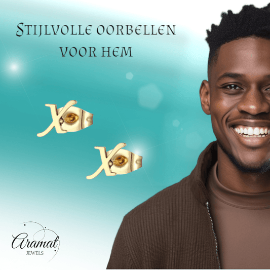 RVS Letter X Oorbellen Goudkleurig – Initiaal - Aramat Jewels - Oorbellen - cadeautip