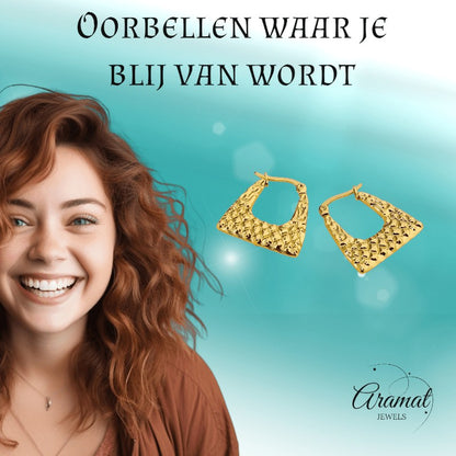 RVS trapeze oorringen 22mm – Goudkleurige dames oorringetjes - oor6365 - 514398 - Oorringen kopen# - 22mm - alles - cadeau