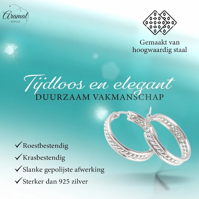 Schakel Oorringen Zilverkleurig RVS 30mm - oor6381 - 577896 - Oorringen kopen# - 30mm - alles - cadeau