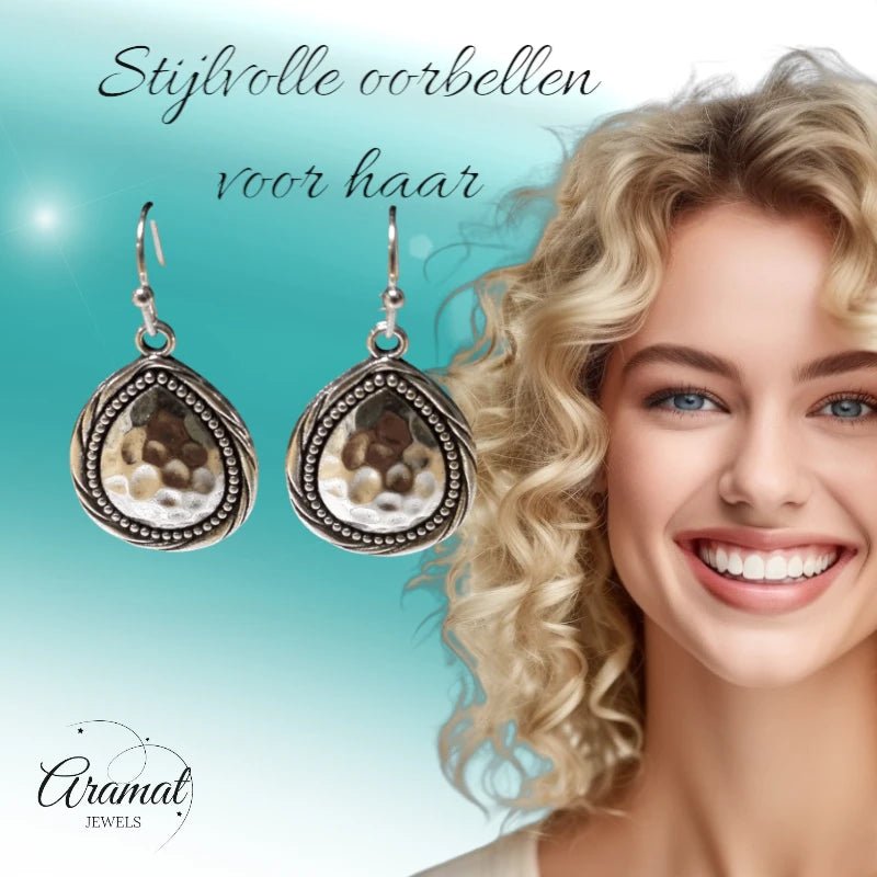 Sierlijke Druppel Oorhangers – Antieke Boho Stijl – 35x20mm - oor6056 - Oorhangers kopen# - 35mm - alles - bali