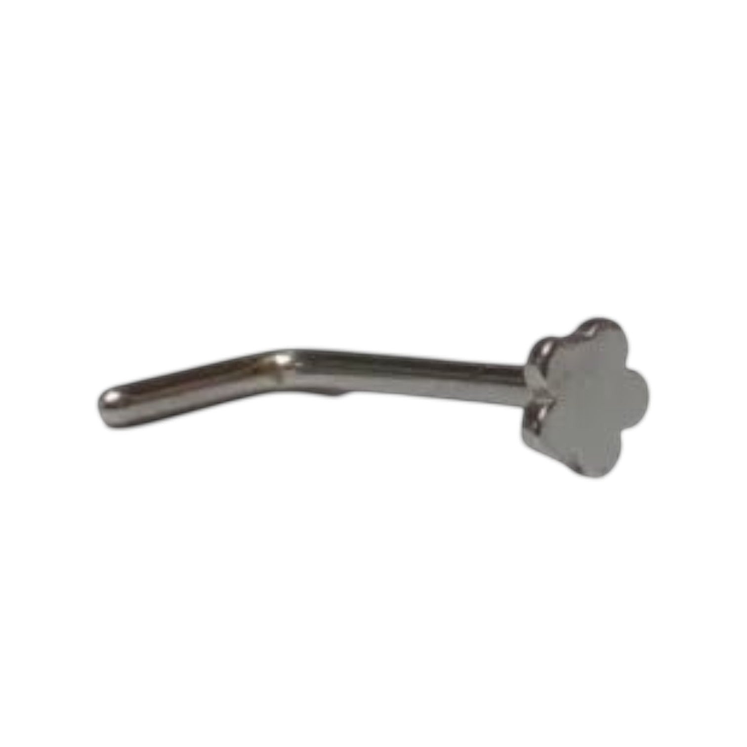 Gebogen metalen staaf met een klavervormig uiteinde.