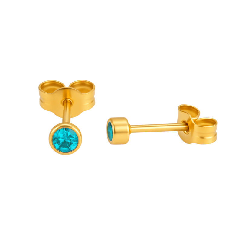 Stalen Aqua Blauwe Kristal Oorbellen 3mm - oor592 - XE38689 - Oorbellen kopen# - 3mm - alles - Aqua Blauw