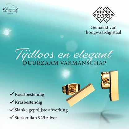 Gouden oorbellen.