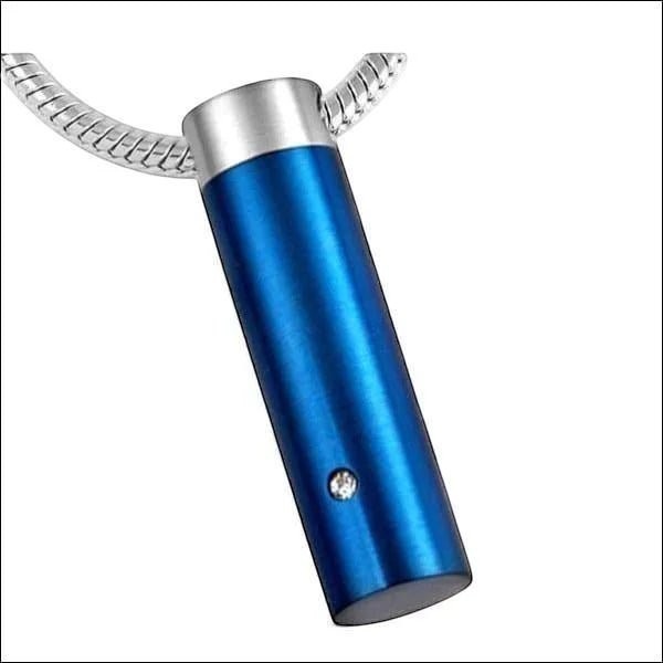 Stalen Blauwe Ashanger - met Betekenis - Aramat Jewels - Gedenkhangers - Rouwsieraad