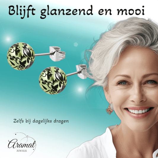 Stalen Bolletjes Oorstekers Spetter – 6mm - Aramat Jewels - Oorbellen - cadeautip