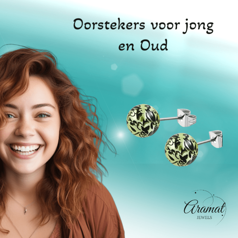 Stalen Bolletjes Oorstekers Spetter – 6mm - Aramat Jewels - Oorbellen - cadeautip