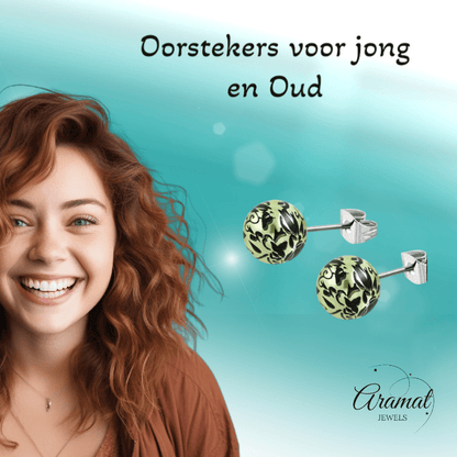 Stalen Bolletjes Oorstekers Spetter – 6mm - Aramat Jewels - Oorbellen - cadeautip