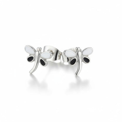 Stalen Emaille oorbellen Libelle - Aramat Jewels - Oorbellen - cadeautip