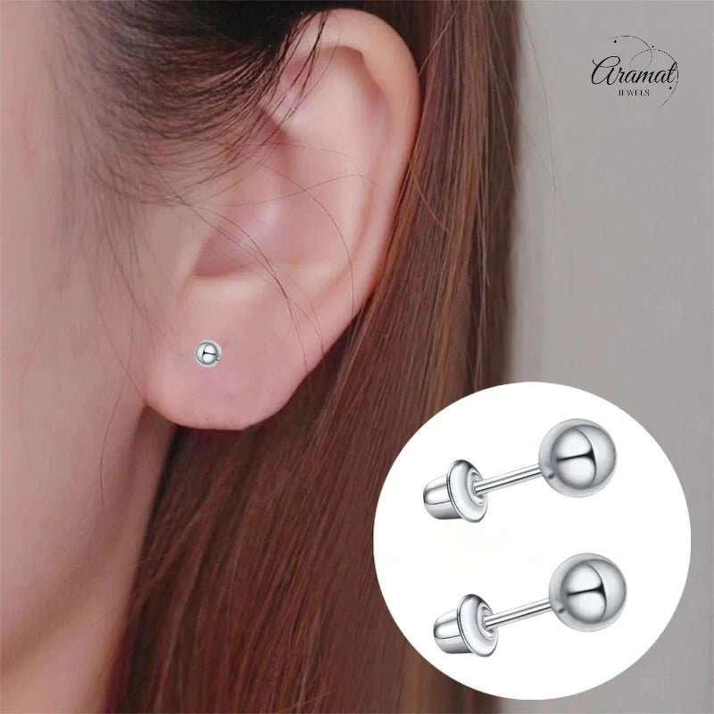 Stalen kinderoorbellen - bolletjes oorknopjes 3mm - schroefsluiting - oor6259 - 72425 - Oorbellen kopen# - 3mm - alles