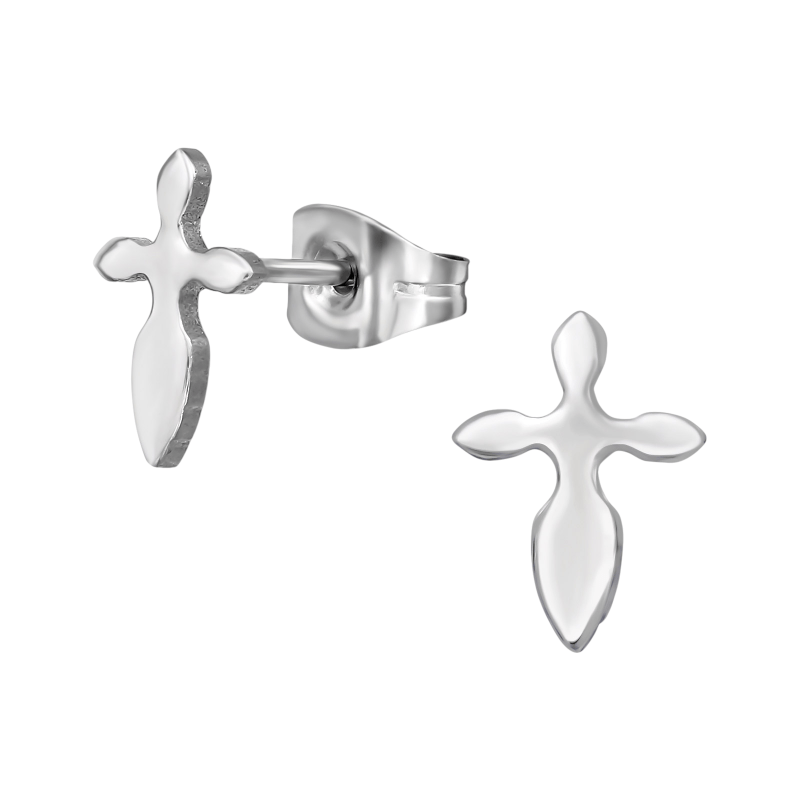 Stalen Kruisjes Oorbellen – Zilverkleur – 10x7mm - oor3472 - 11386 - Oorbellen kopen# - 10mm - alles - cadeau