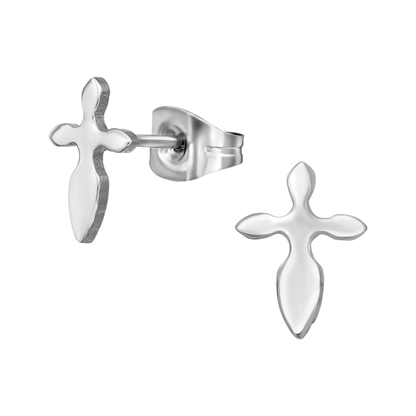 Stalen Kruisjes Oorbellen – Zilverkleur – 10x7mm - oor3472 - 11386 - Oorbellen kopen# - 10mm - alles - cadeau