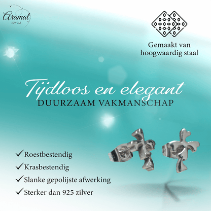 Stalen Kruisjes Oorbellen Zilverkleurig – 10x7mm - oor2799 - LJE1154 - Oorbellen kopen# - 10mm - alles - cadeau