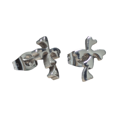 Stalen Kruisjes Oorbellen Zilverkleurig – 10x7mm - oor2799 - LJE1154 - Oorbellen kopen# - 10mm - alles - cadeau