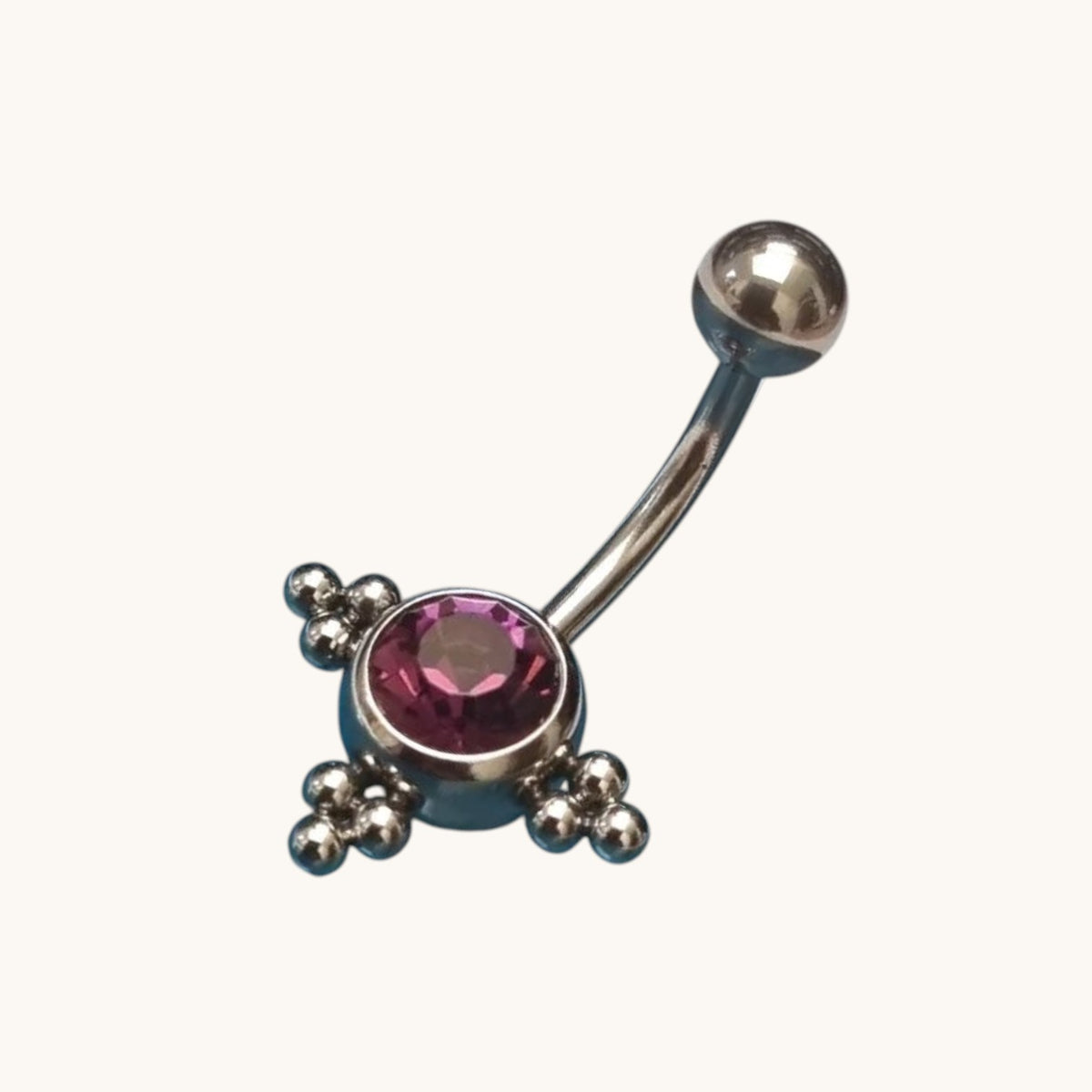 Stalen Navelpiercing Eline Paars Zirkonia