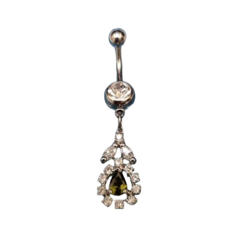 Stalen Navelpiercing met Zirkonia Hanger