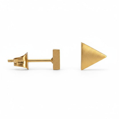 Stalen Oorbellen Driehoek Goudkleur – 4mm - Aramat Jewels - Oorbellen - cadeautip