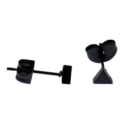 Stalen Oorbellen Driehoek Zwart – 4mm - Aramat Jewels - Oorbellen - cadeautip