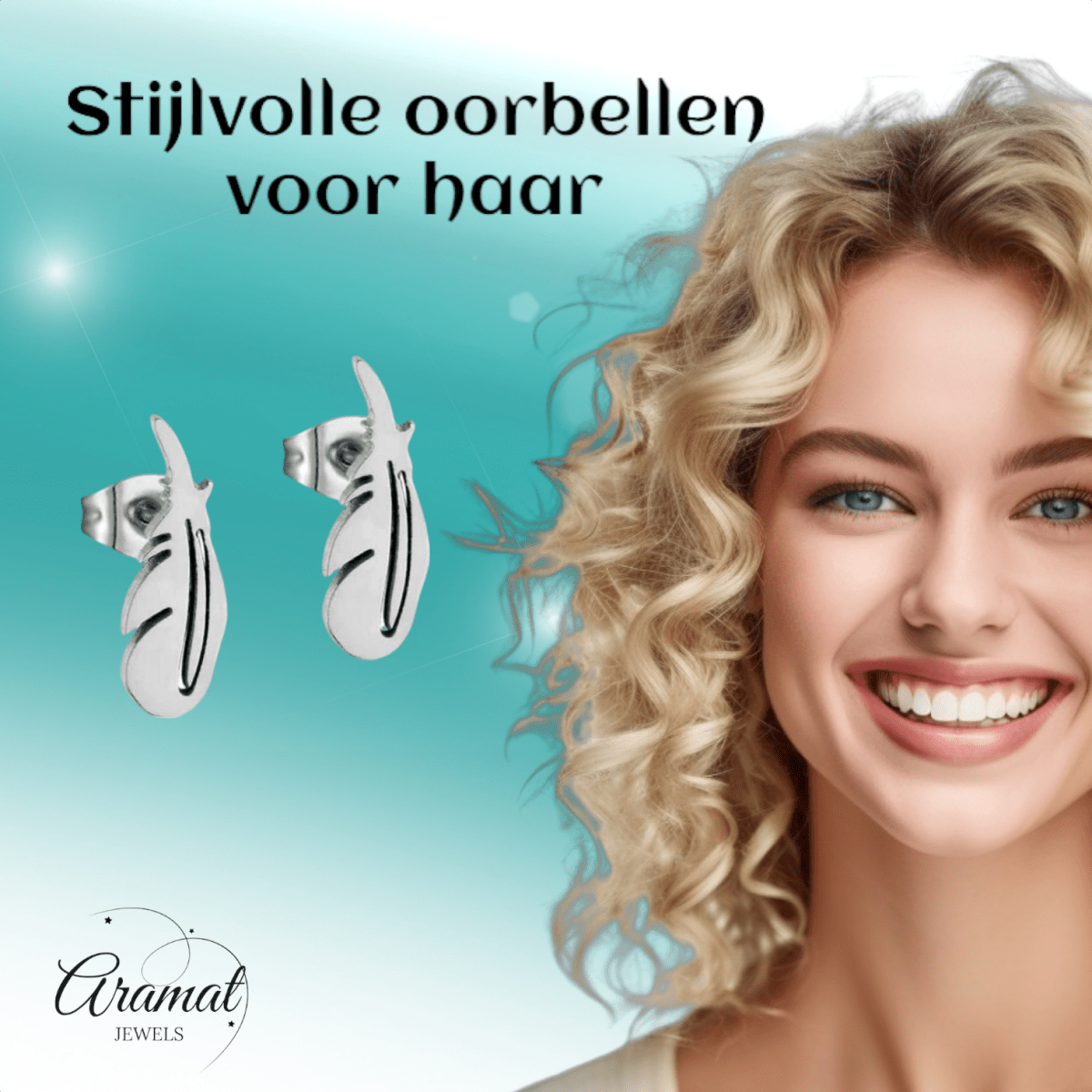 Stalen Oorbellen Veertjes Zilverkleur – 9x3mm - Aramat Jewels - Oorbellen - cadeautip