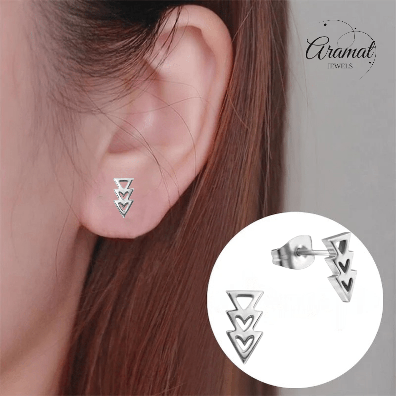 Stalen Pijltjes Oorbellen Zilverkleur 9x5mm - oor3318 - 29800 - Oorbellen kopen# - 9mm - alles - cadeau