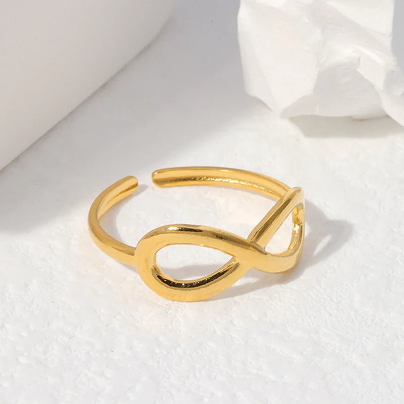 Stalen Verstelbare Open Ring - Infinity Symbool - One Size - ring266 - 161010 - Ringen kopen