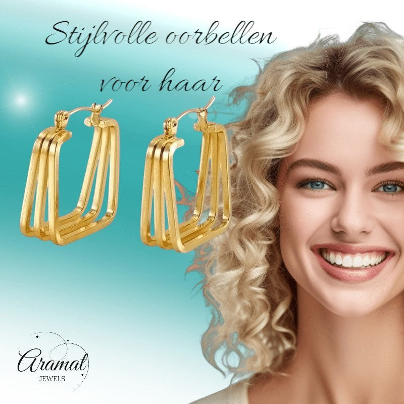 Statement oorringen dames vierkant - 27mm - oor6400 - 69932 - Oorringen kopen# - 27mm - alles - cadeau