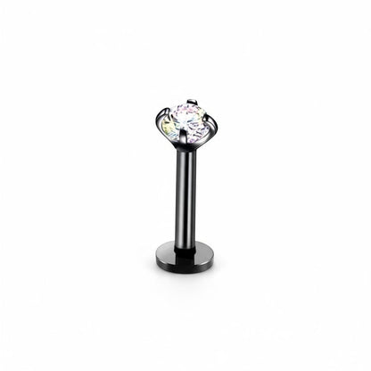 Tragus Helix Piercing – Zwart – AB Zirkonia - Aramat Jewels - Piercings - cadeautip