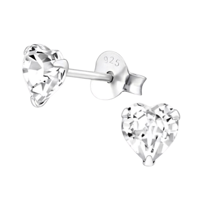Transparante Hartjes Oorstekers 5 mm - oor1294 - 24394 - Oorbellen kopen# - 5mm - 925 Zilver - alles