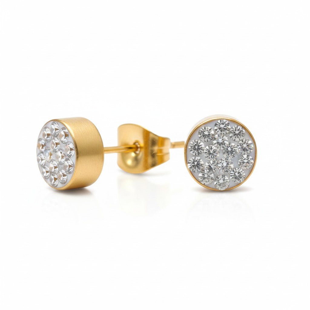 Transparante kristallen oorstekers 6 mm – goudkleurig - Aramat Jewels - Oorbellen - cadeautip