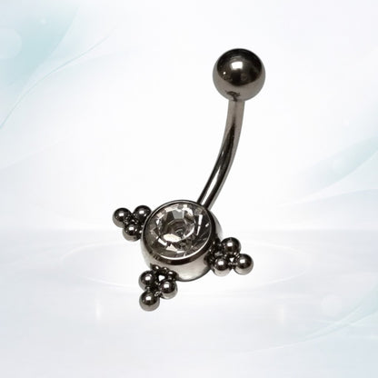 Transparante Zirkonia Dots Navelpiercing